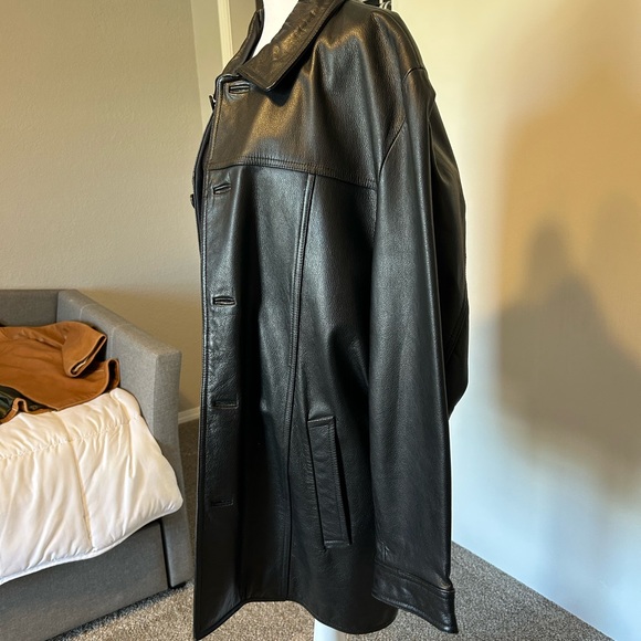 Men’s Structure black leather jacket. Size XL - Picture 4 of 4